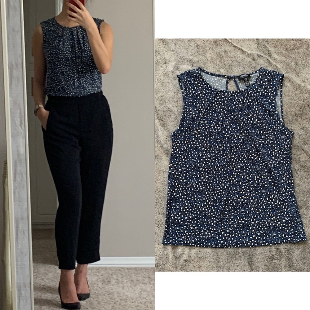 Jones New York Sleeveless Top (Blue Cheetah)